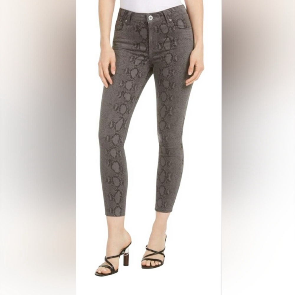 STS Blue Lightweight Denim Black & Gray Snakeprint Skinny High Rise Pants 27